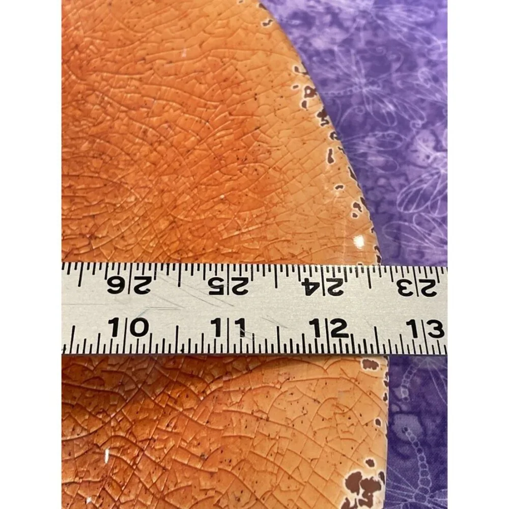 Pier 1 Imports Carmelo Melamine Serving Platter Plate 18” X 12” Orange‎ Crackle